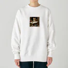 No Fishing No Life のこっそりメッセージにゃ Heavyweight Crew Neck Sweatshirt