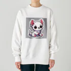 可愛いチワワグッズショップのホワイトチワワちゃん Heavyweight Crew Neck Sweatshirt