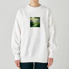 G7のショップの 幻想の森 グリーンウンダー アートプリント Heavyweight Crew Neck Sweatshirt