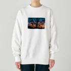 星のこどもたちの百日紅の夕景 Heavyweight Crew Neck Sweatshirt