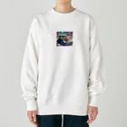 HiStory-jinのアーモンド好きのハムスターココちゃんの待ち伏せ Heavyweight Crew Neck Sweatshirt