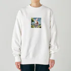 kawaiinekochanの可愛いウサギ Heavyweight Crew Neck Sweatshirt