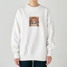 G7のショップの 花咲く彼方の美少女のアートコレクションBeauty Amidst Blossoms - Girl's Art Collection Heavyweight Crew Neck Sweatshirt