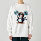 JUN-yの空を飛びたいペンギン Heavyweight Crew Neck Sweatshirt