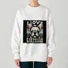 ChicCanvas BoutiqueのI LOVE French Bulldog Heavyweight Crew Neck Sweatshirt