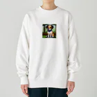 スマイル＿Ｓのドット絵イヌ Heavyweight Crew Neck Sweatshirt