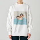 chami_23の水遊び中のカモ Heavyweight Crew Neck Sweatshirt