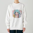 那須モバイル店の可愛いけもっ娘 Heavyweight Crew Neck Sweatshirt