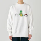 森図鑑の[森図鑑] 龍と雀とシマエナガ Heavyweight Crew Neck Sweatshirt