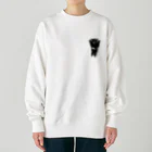 犬猫サロンぷらすのツキノワネコ Heavyweight Crew Neck Sweatshirt