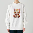 日向ぼっこの縁起猫 Heavyweight Crew Neck Sweatshirt