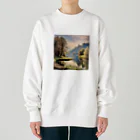 maikoのショップの静かな川辺の風景 Heavyweight Crew Neck Sweatshirt