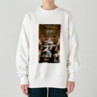 ブラックホワイトの美術館車 Heavyweight Crew Neck Sweatshirt