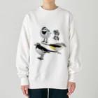 やちよ｜リアル鳥イラストの鶺鴒さん Heavyweight Crew Neck Sweatshirt