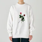 24_Redpink  visual calendarのRedpink_two roses Heavyweight Crew Neck Sweatshirt