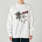 ボーイ君のお散歩のお茶目な猫 Heavyweight Crew Neck Sweatshirt