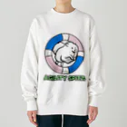 ehime@けだま&もち＆すみのAGILITY SPITZ「ぴょ〜んと飛ぶよ」 Heavyweight Crew Neck Sweatshirt