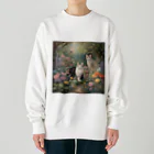 夜のねこの猫の楽園 Heavyweight Crew Neck Sweatshirt