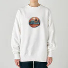 ファンシーTシャツ屋のアウトドアーワッペン夕日 Heavyweight Crew Neck Sweatshirt