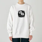 ファンシーTシャツ屋のクールなトライバルフラワーⅣ Heavyweight Crew Neck Sweatshirt