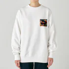 Friendly Faunaの躍動するたぬき Heavyweight Crew Neck Sweatshirt