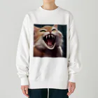 oekakishopのシャーッする猫 Heavyweight Crew Neck Sweatshirt