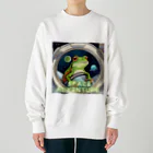 FROG GEKO-下戸のかわず-の"Frog on a Space Adventure Heavyweight Crew Neck Sweatshirt