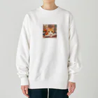 星パンダショップのほんよみかんねこ Heavyweight Crew Neck Sweatshirt