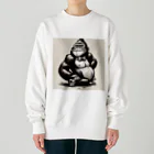 たろすけの笑顔ゴリラ Heavyweight Crew Neck Sweatshirt