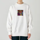 サイケデリックな世界のpsychedelicなヒョウ Heavyweight Crew Neck Sweatshirt