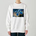 Happy Shopの青い花 Heavyweight Crew Neck Sweatshirt