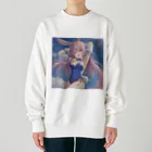 月の雫の萌え可愛いうさ耳少女♪ Heavyweight Crew Neck Sweatshirt