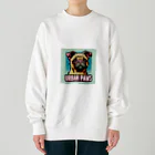 Urban pawsの情けない顔のパグチワワ「Urban paws」 Heavyweight Crew Neck Sweatshirt