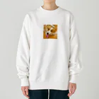 "Canvas Harmony"の笑顔溢れるコーギー、あおくん Heavyweight Crew Neck Sweatshirt