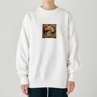 テケテケのキリンのステンドグラス柄グッズ Heavyweight Crew Neck Sweatshirt