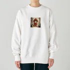 パパショップのキュートなお猿の消防士 Heavyweight Crew Neck Sweatshirt