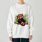 イラストアニマルズの絵本から飛び出たかのようなキュートなレッサーパンダ Heavyweight Crew Neck Sweatshirt