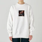 taka-kamikazeの貫禄のあるヒゲの赤ちゃん Heavyweight Crew Neck Sweatshirt