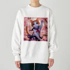 ParadigmStar　パラダイムスターの桜咲く華の学生猫 hana Heavyweight Crew Neck Sweatshirt