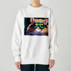 usubokeの「夢のような夜の世界、ハムスターのアニメチックな冒険！」 Heavyweight Crew Neck Sweatshirt