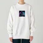 はまみるの宇宙警察と猫 Heavyweight Crew Neck Sweatshirt