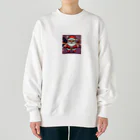 お茶目なドット絵のドット絵サンタさん Heavyweight Crew Neck Sweatshirt