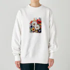 Lemon teaのたくさんの花々を Heavyweight Crew Neck Sweatshirt