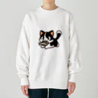 NyanClosetのお魚くわえて走る猫です。 Heavyweight Crew Neck Sweatshirt