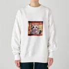 kuromasu_yuzuの夕焼けにゃんにゃん Heavyweight Crew Neck Sweatshirt