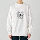 Matsue Hannaの笑顔のゴールデンレトリバー Heavyweight Crew Neck Sweatshirt