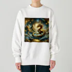 オウゲンとマーケットの金色の龍 Heavyweight Crew Neck Sweatshirt