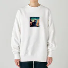 ai美女ショップのかわいい猫 Heavyweight Crew Neck Sweatshirt