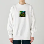 「動物ミリ屋」の新緑の癒し Heavyweight Crew Neck Sweatshirt