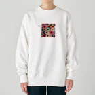 NATSUMAKITSUNEの北欧風　花柄　マリメッコ風 Heavyweight Crew Neck Sweatshirt